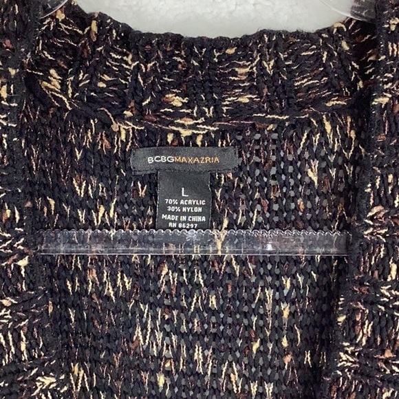 BCBGMaxazria Long Brown Draped Cardigan / Sweater. Womens Size L, - Picture 7 of 11